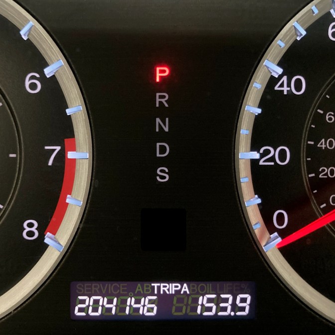 Car odometer reading 204146 TRIP A 153.9