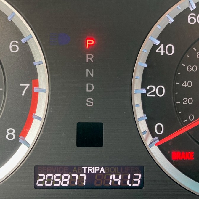 Car odometer reading 205877 TRIP A 141.3