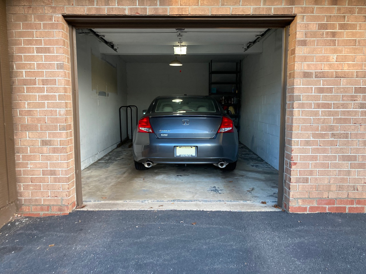 2012 Honda Accord parked in garage.