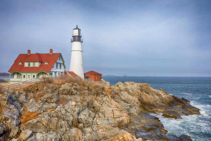 Portland Head Light on a clear, sunny day.