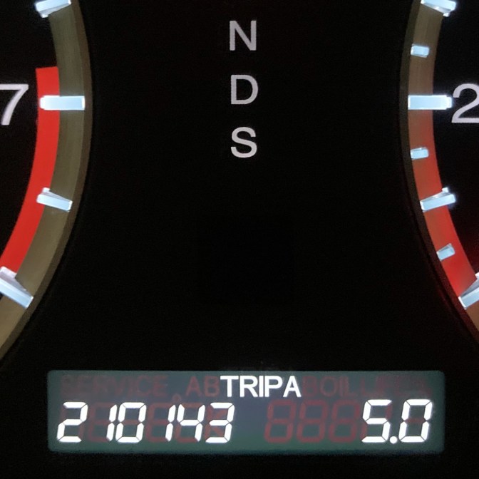Car odometer reading 210143 TRIP A 5.0