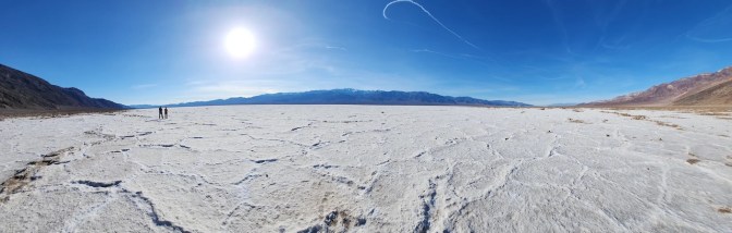 Panorama of salt flats.