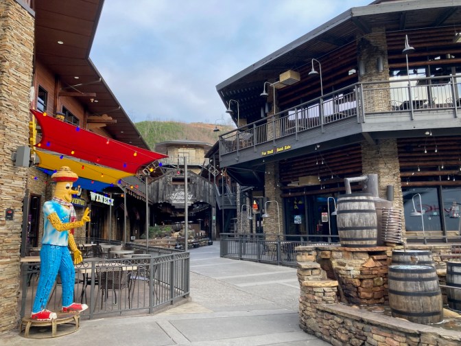 Restaurants and souvenir shops in Gatlinburg.