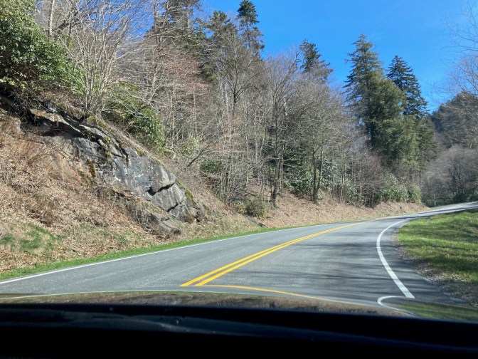 Two-lane road in Great Smoky Mountains National Park.