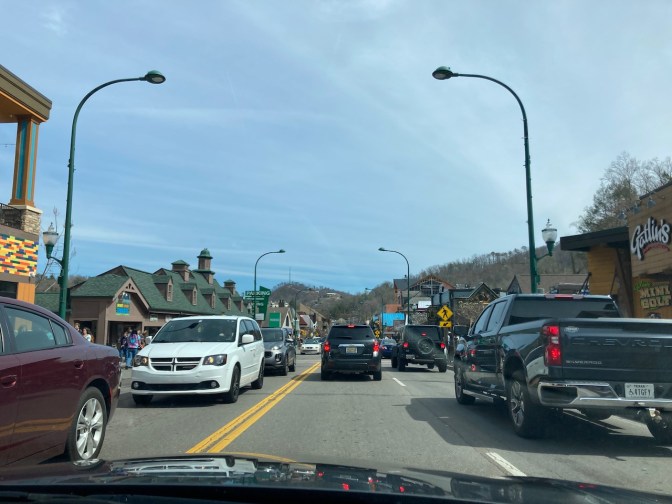 Traffic in Gatlinburg.