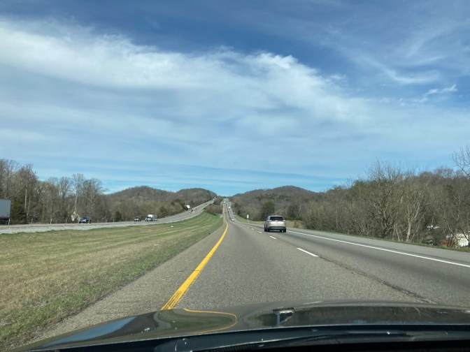I-81 Northbound, with blue skies.