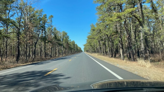 View of NJ 539 through Pine Barrens.