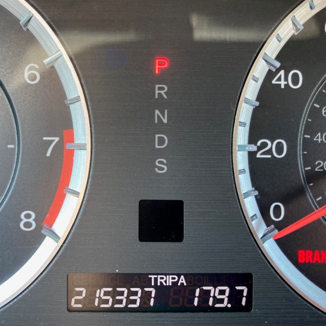 Car odometer reading 215337 TRIP A 179.7