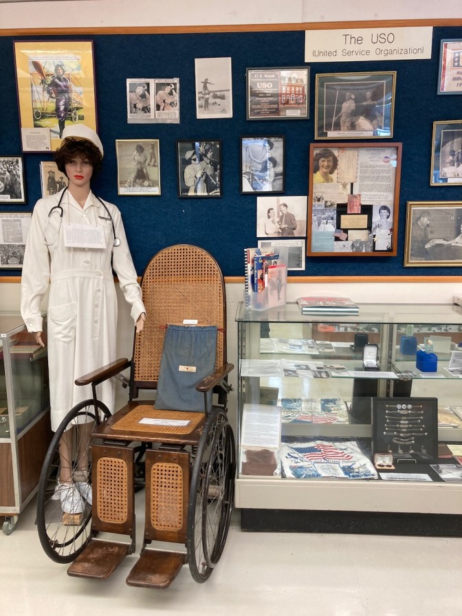 Exhibit on USO and military medicine in WWII.