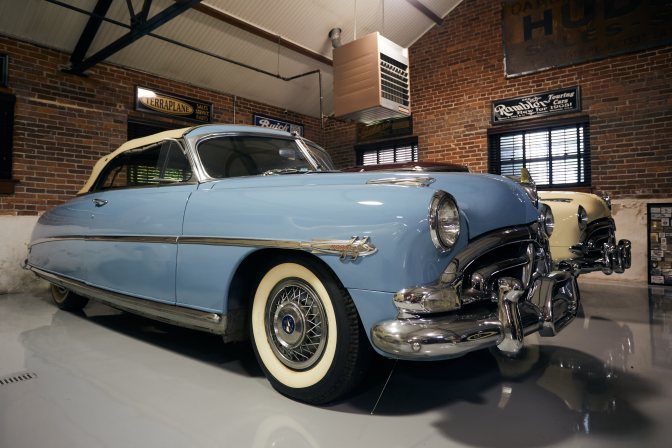 Hudson Hornet convertible, in blue.
