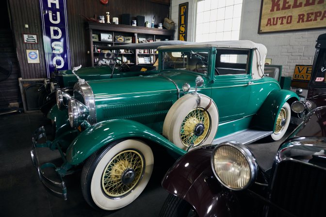 Green Hudson roadster.