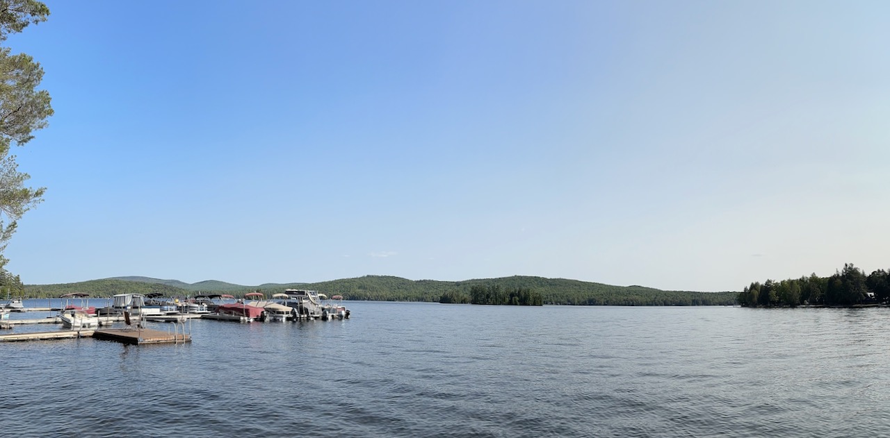 Panoramic photo of Fourth Lake.
