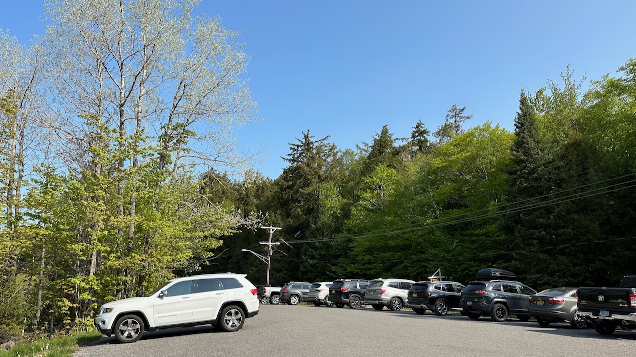 2014 Jeep Grand Cherokee parked in parking lot beside woods.