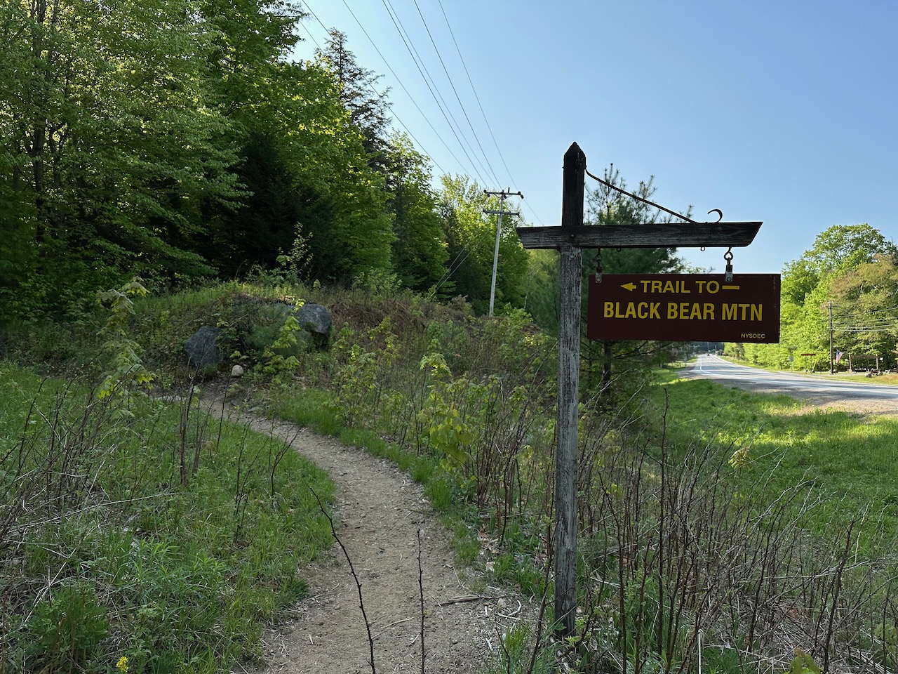 Trail sign for Black Bear Mountain.