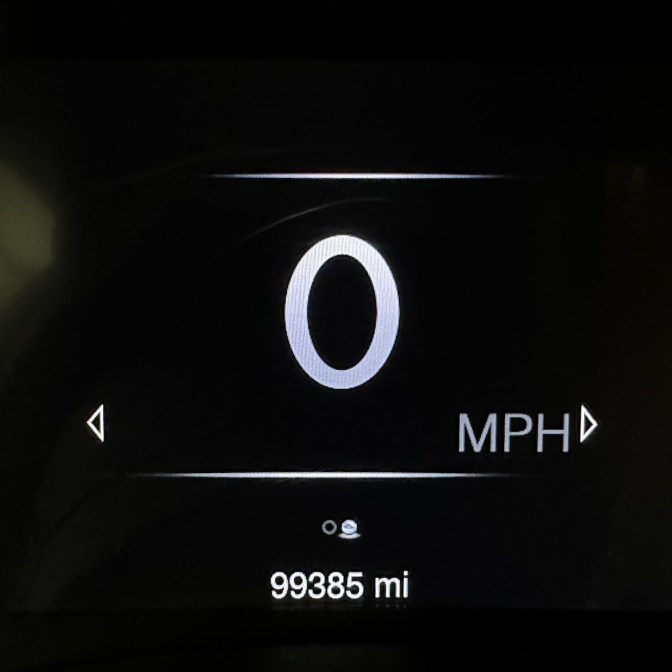 Odometer reading 99385 miles.