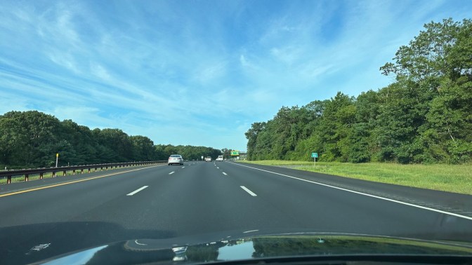 View of Garden State Parkway under sunny skies.