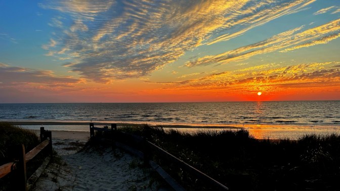 Sunset over Delaware Bay.