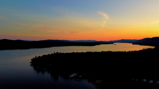 Sunset view of Fourth Lake.