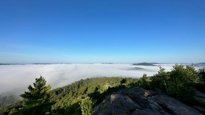 Panoramic view from top of Rocky Mountain.