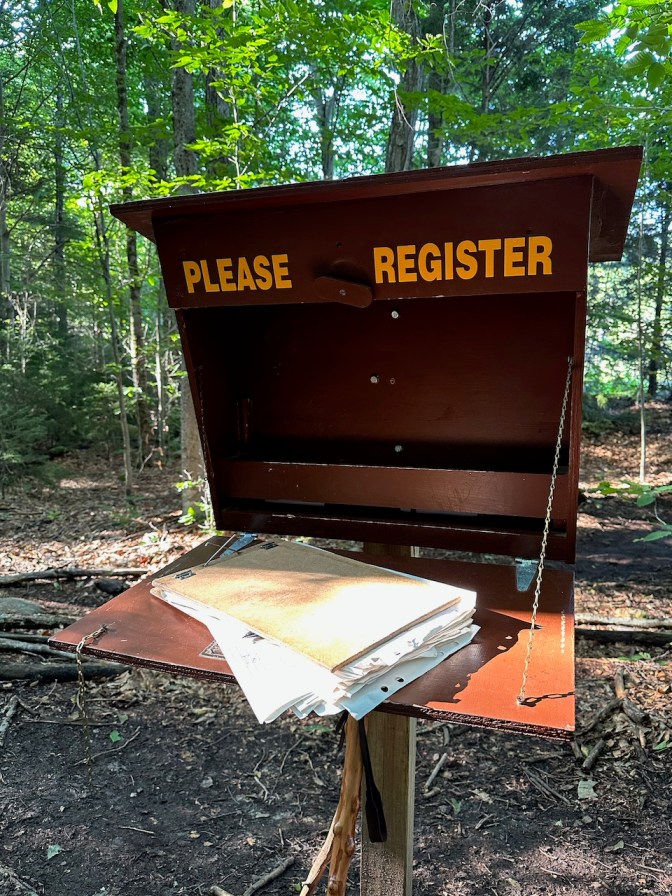 Trailhead register for Rocky Mountain.