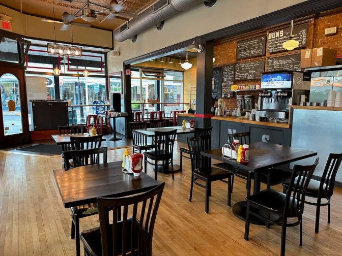 Interior of Buns restaurant.