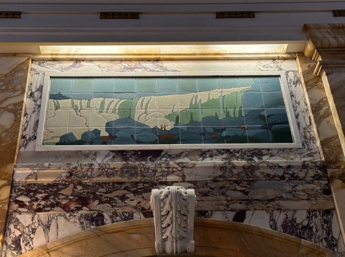 Tile mosaic of Niagara Falls.