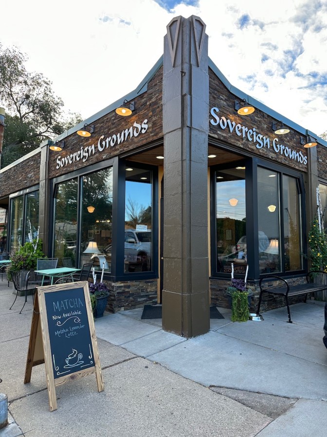 Exterior of Sovereign Grounds Coffee Shop.