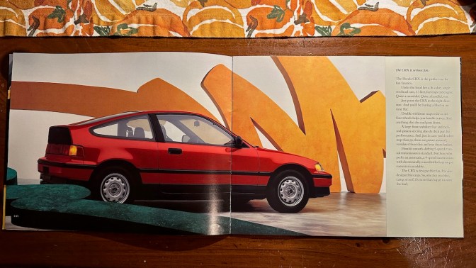 Dealership brochure for 1989 Honda CR-X