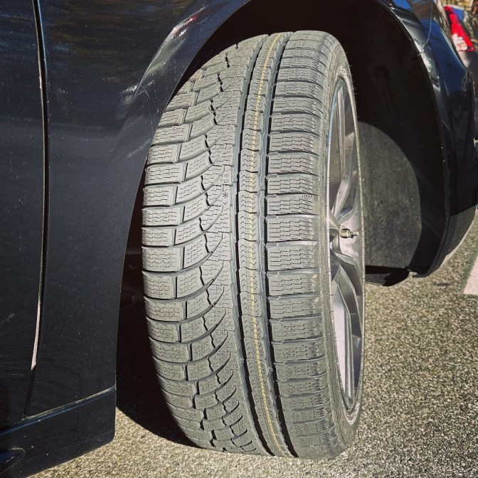Nokian WR G4 tire on front right wheel of Acura TLX.