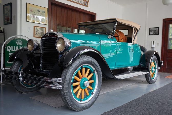 Hudson roadster in museum.