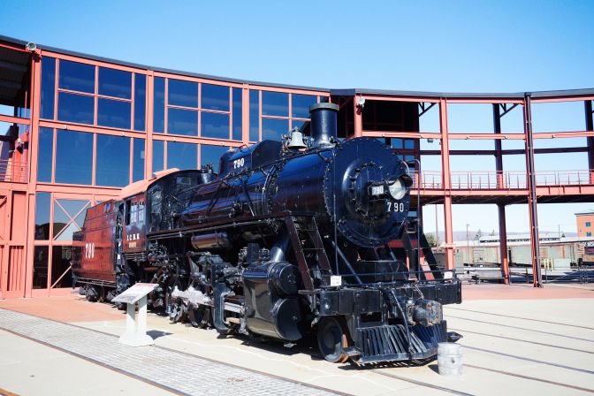 Steam locomotive in museum.
