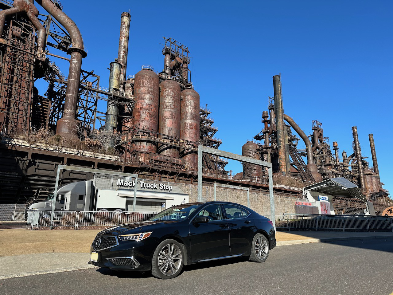 2020 Acura TLX parked in front of SteelStacks.