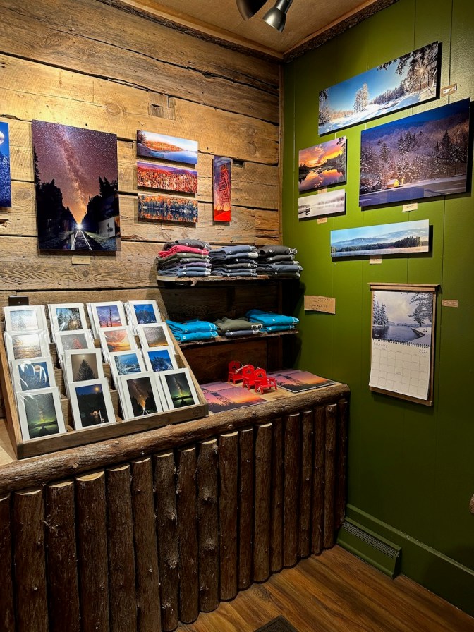 Photographs and items on display.