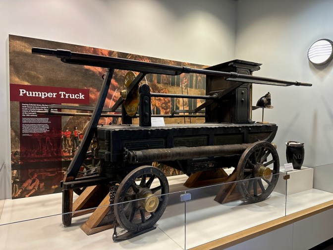 18th century pumper truck.