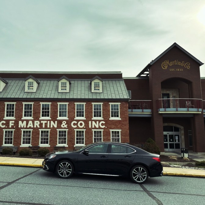 2020 Acura TLX parked in front of Martin & Co factory.
