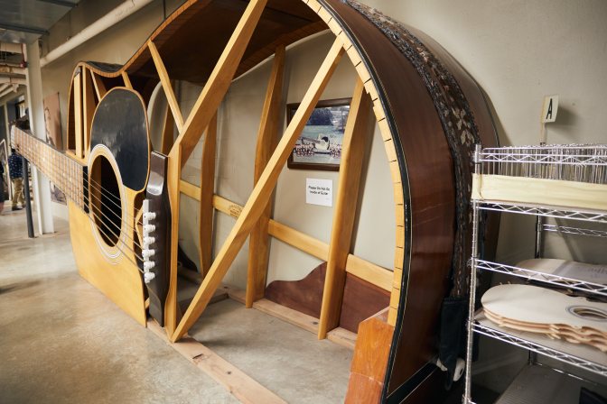 Giant model of guitar.