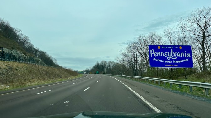 I-78 with welcome sign for Pennsylvania.