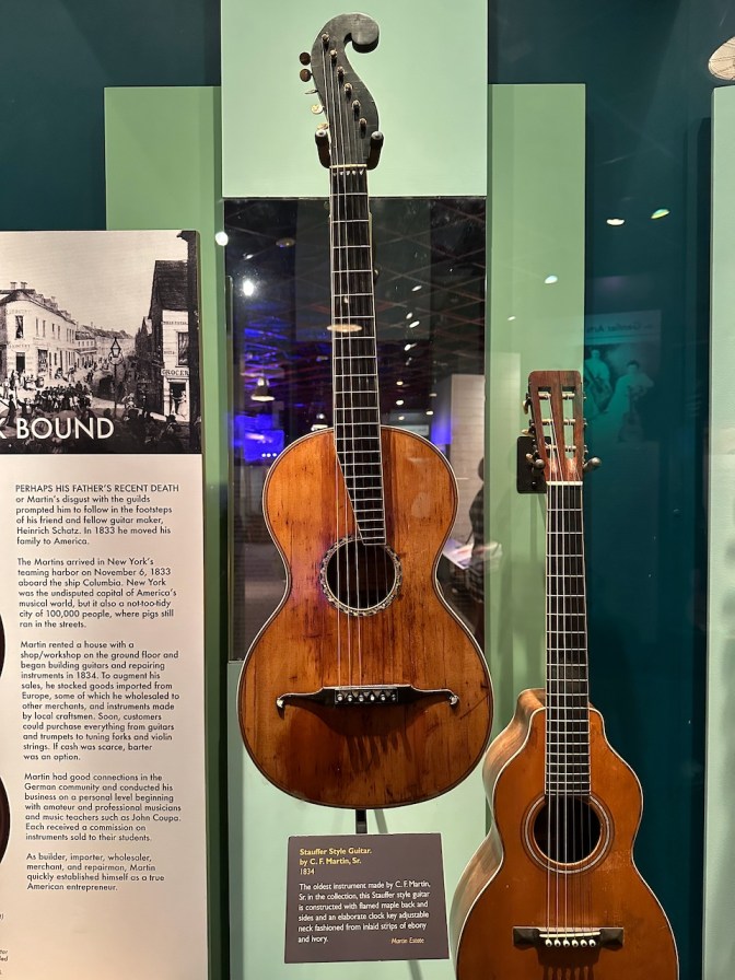 1834 Martin Guitar on display.