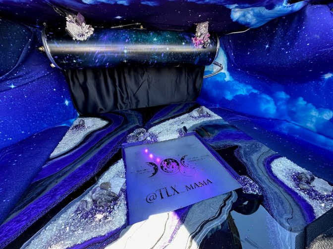 Trunk with cosmic design.