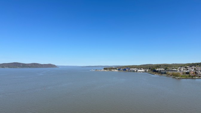 View of Hudson River facing north from bridge.