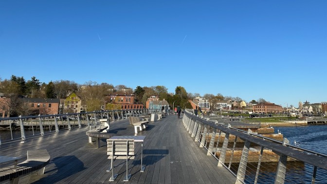 View of pedestrian footbridge.