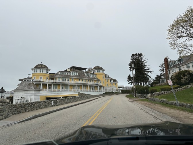 View of Ocean View Hotel along road.