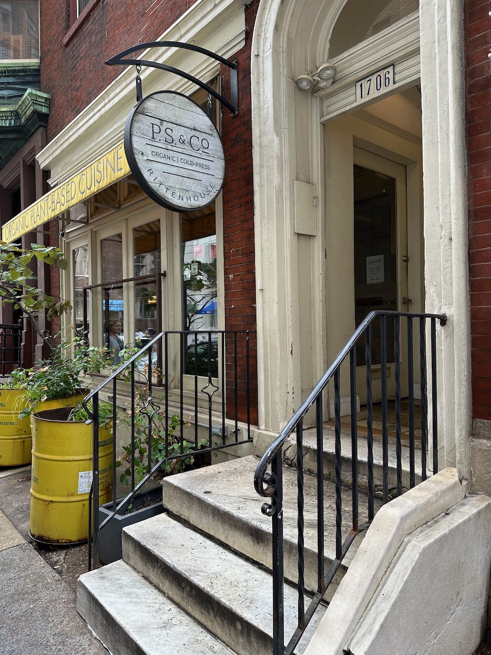 Exterior of PS & Co restaurant.