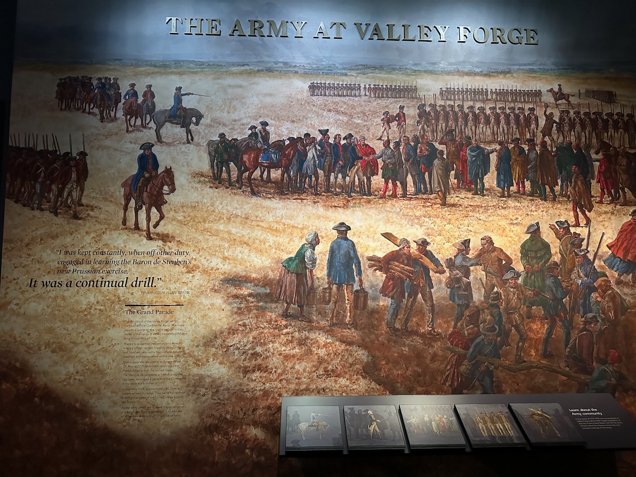 Diorama of American Army at Valley Forge.
