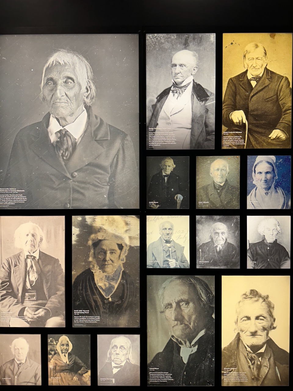 Photographs of survivors of the American Revolution.