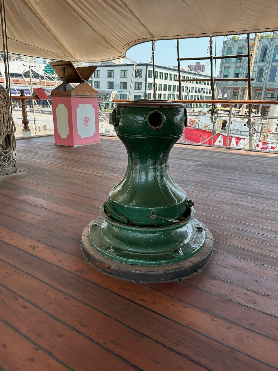 Capstan on poop deck.