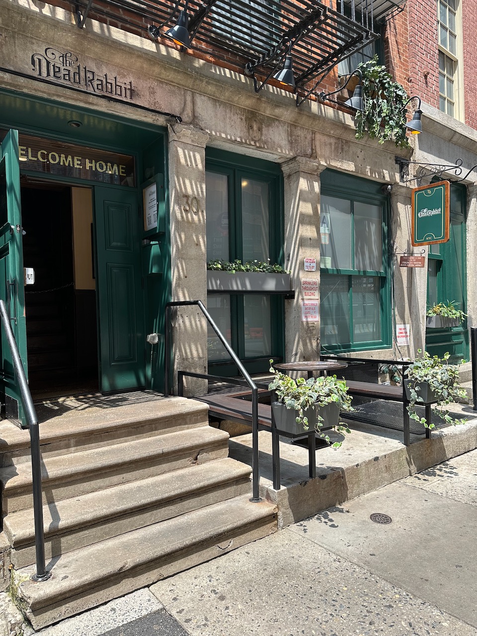 Exterior of The Dead Rabbit bar.