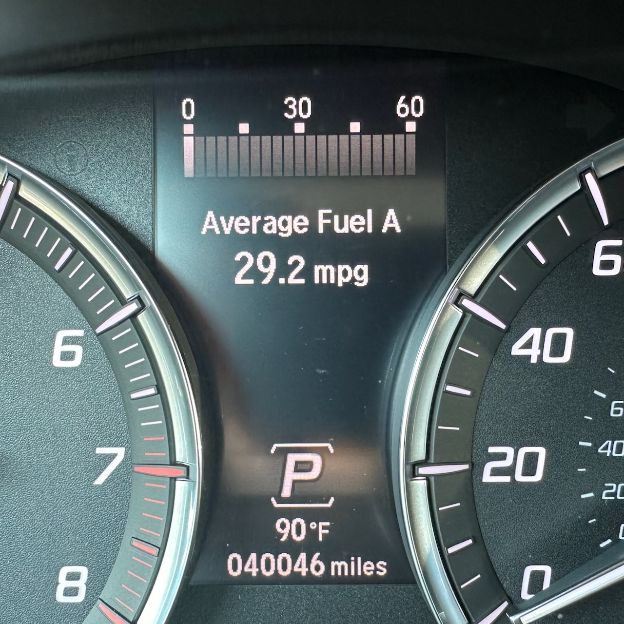 Car odometer reading 40,046 miles.