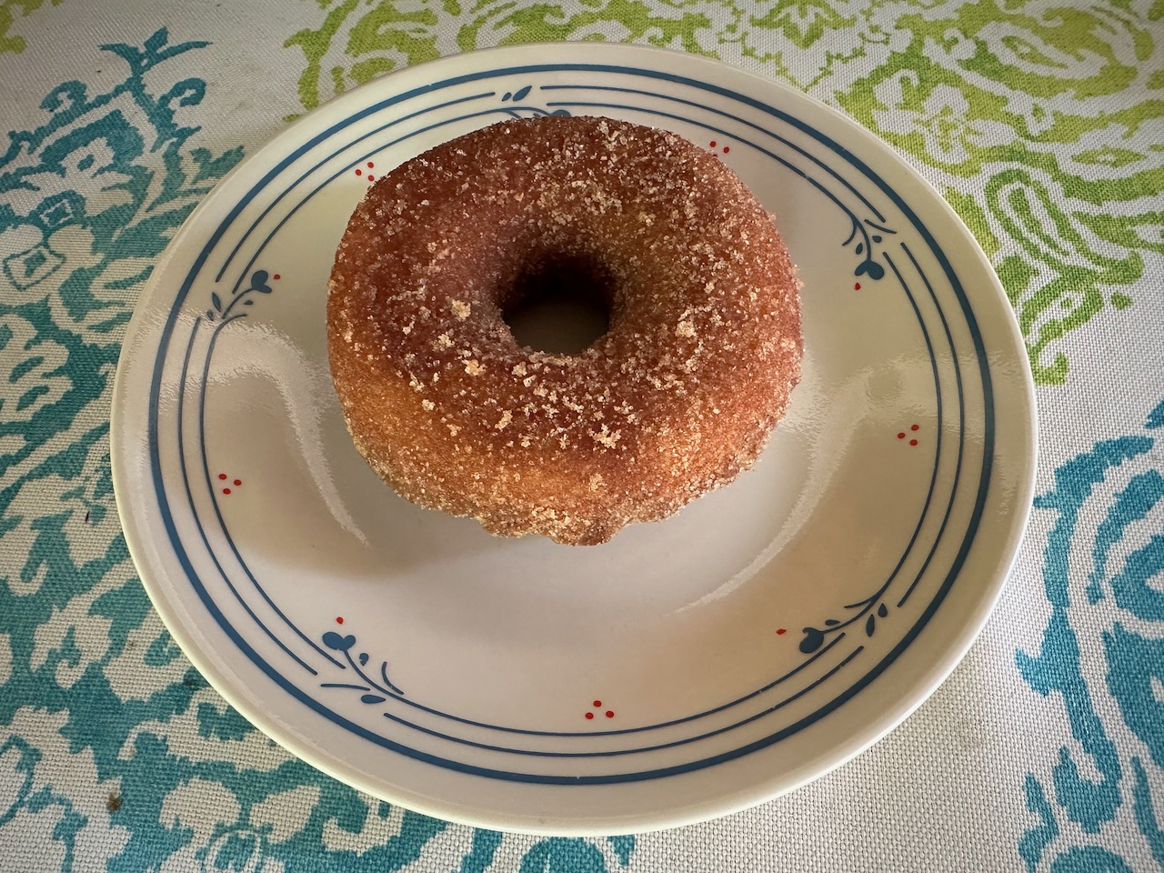 Donut on plate.