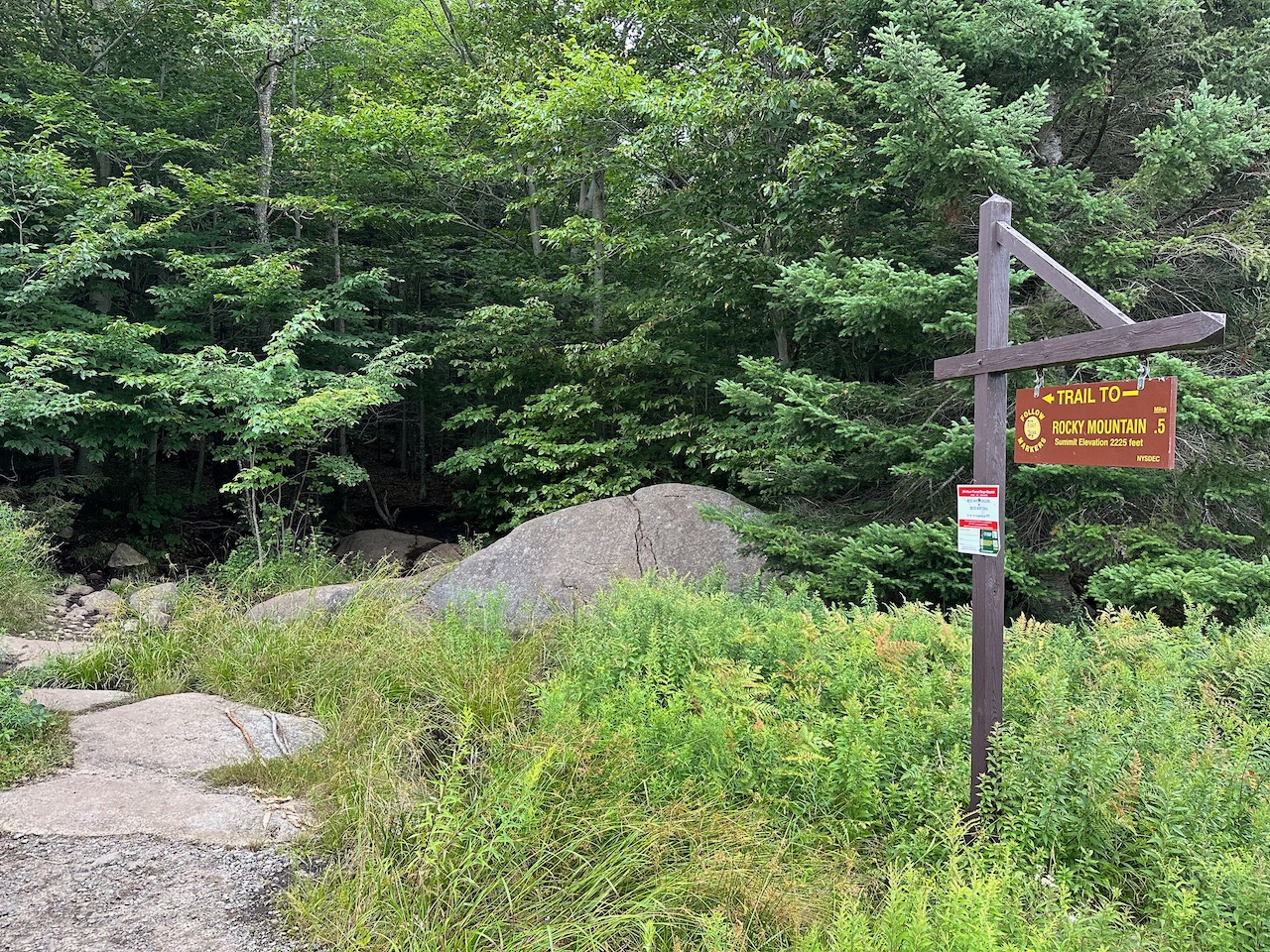 Trailhead sign to Rocky Mountain.